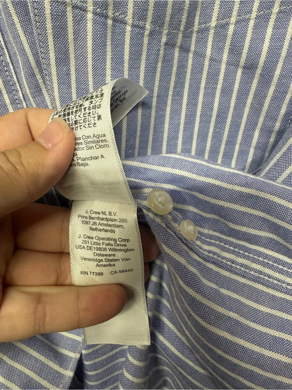 J.Crew Broken-In Oxford Classic Fit Stripe Button Down Shirt Men’s L 100% Cotton